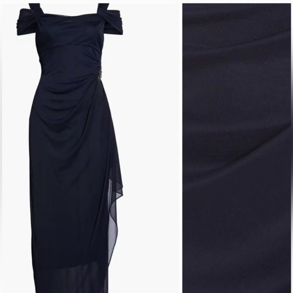 NWT Alex Embellished Cold Shoulder Column Evening Gown 132902 size 16 - Picture 5 of 9